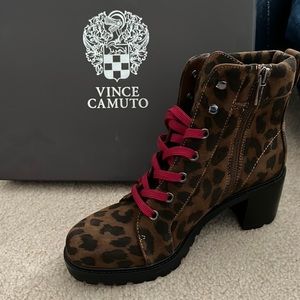 Vince Camaro leopard boots NWT